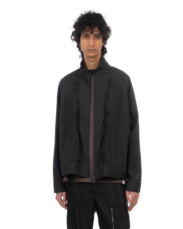 FACETASM | Pleated Panel Woven Jacket Black - Concrete