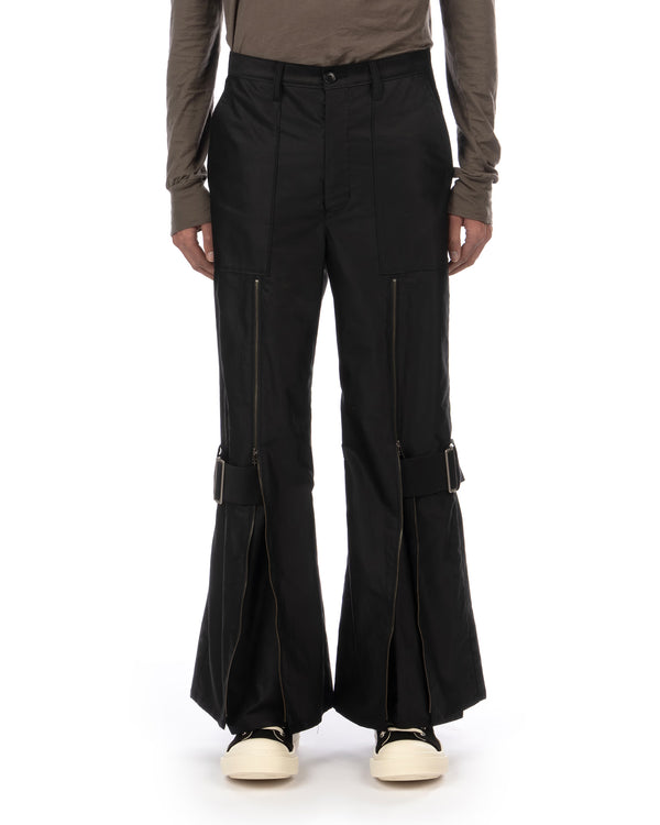 FACETASM | Flare Bondage Woven Pants Black - Concrete