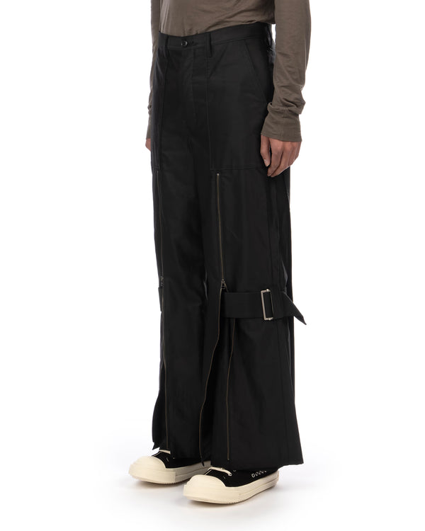 FACETASM | Flare Bondage Woven Pants Black - Concrete