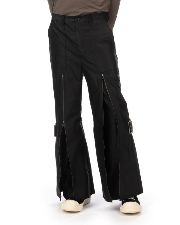 FACETASM | Flare Bondage Woven Pants Black - Concrete