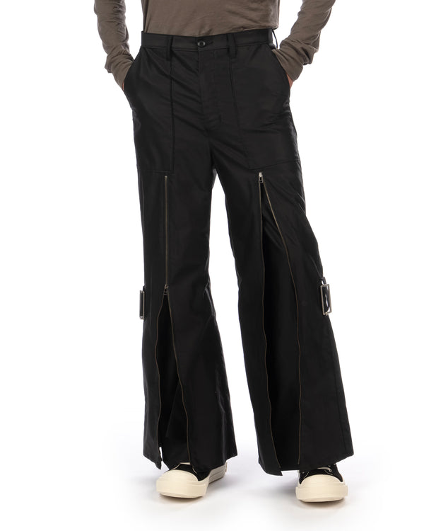 FACETASM | Flare Bondage Woven Pants Black - Concrete