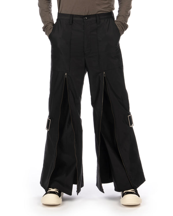 FACETASM | Flare Bondage Woven Pants Black - Concrete