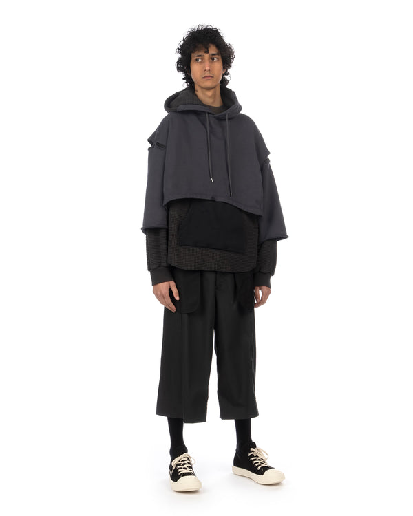 FACETASM | Pleated Panel Woven Pants Black - Concrete