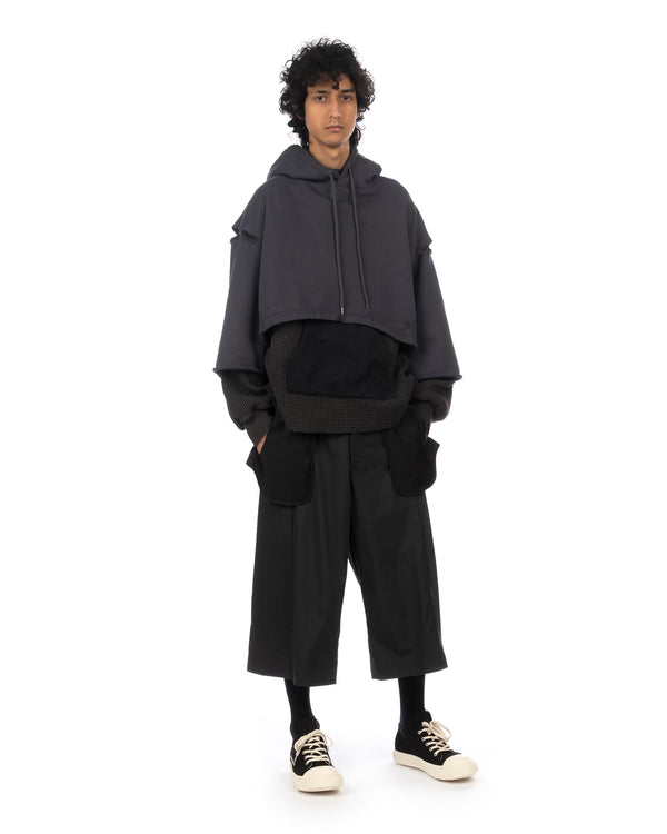 FACETASM | Pleated Panel Woven Pants Black - Concrete