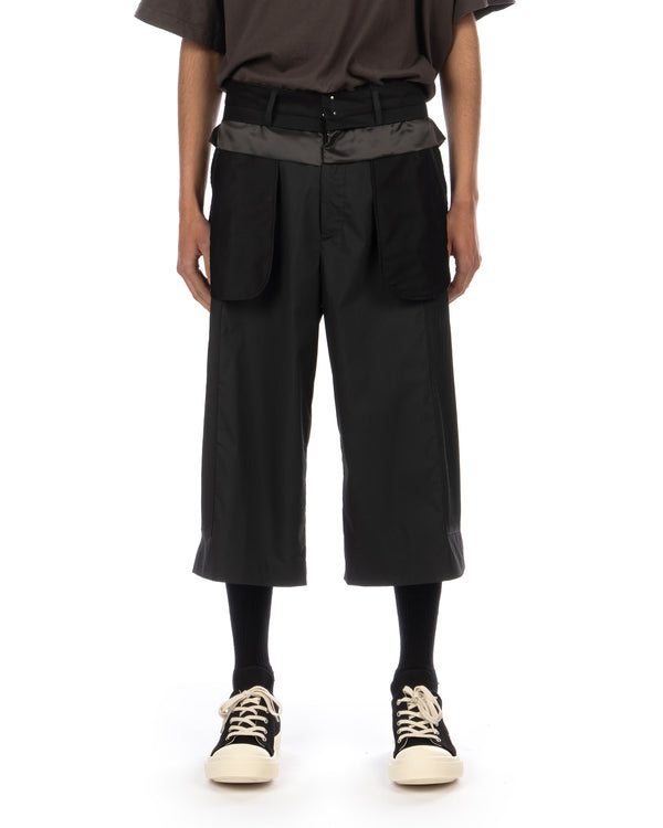 FACETASM | Pleated Panel Woven Pants Black - Concrete