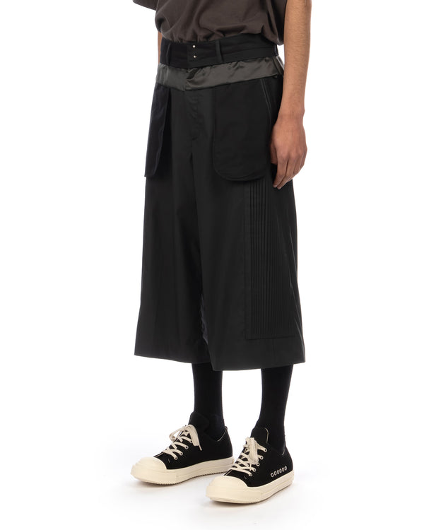 FACETASM | Pleated Panel Woven Pants Black - Concrete