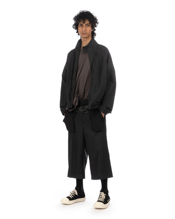 FACETASM | Pleated Panel Woven Pants Black - Concrete