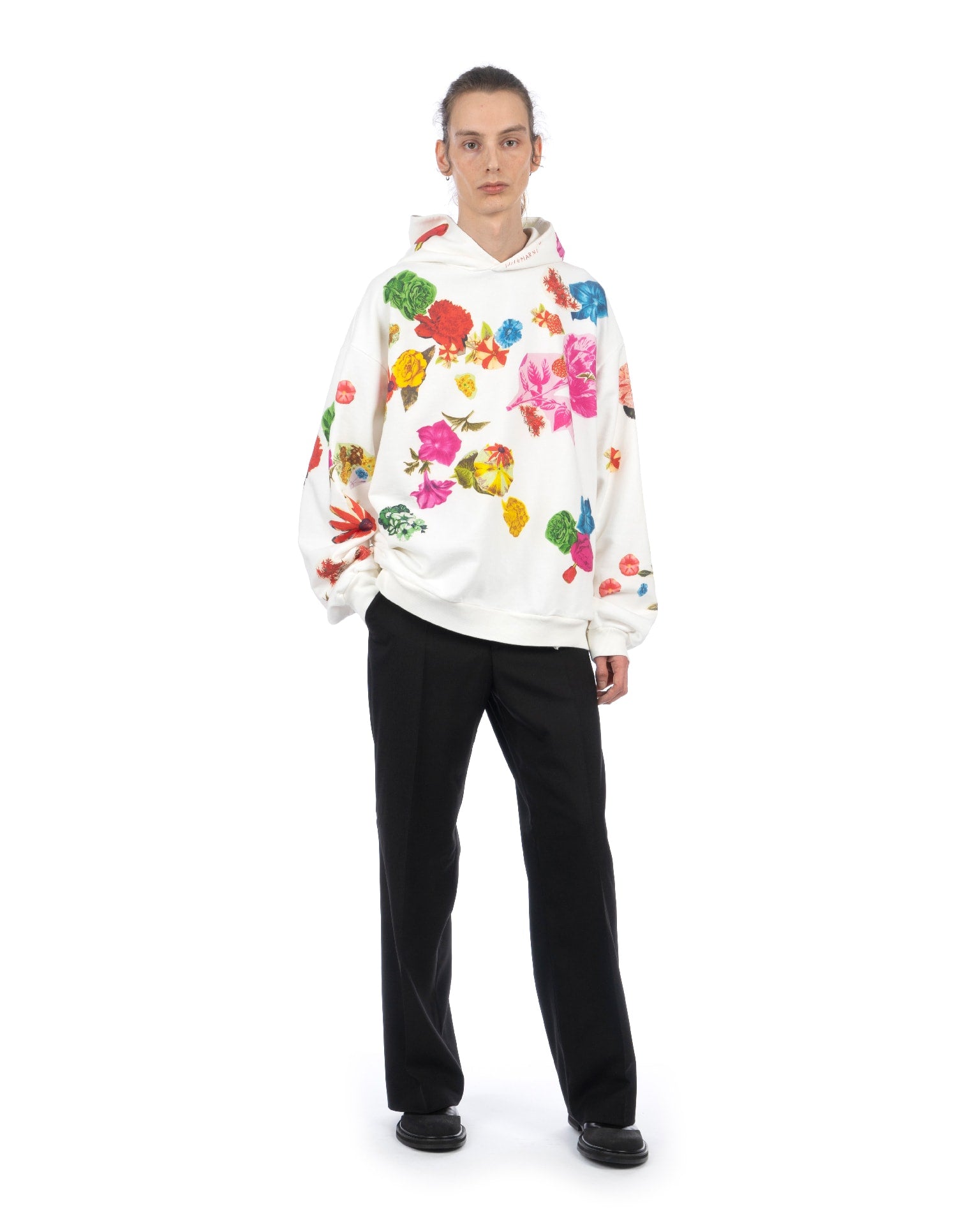 Marni | Collage Flower Hoodie Natural White | Concrete