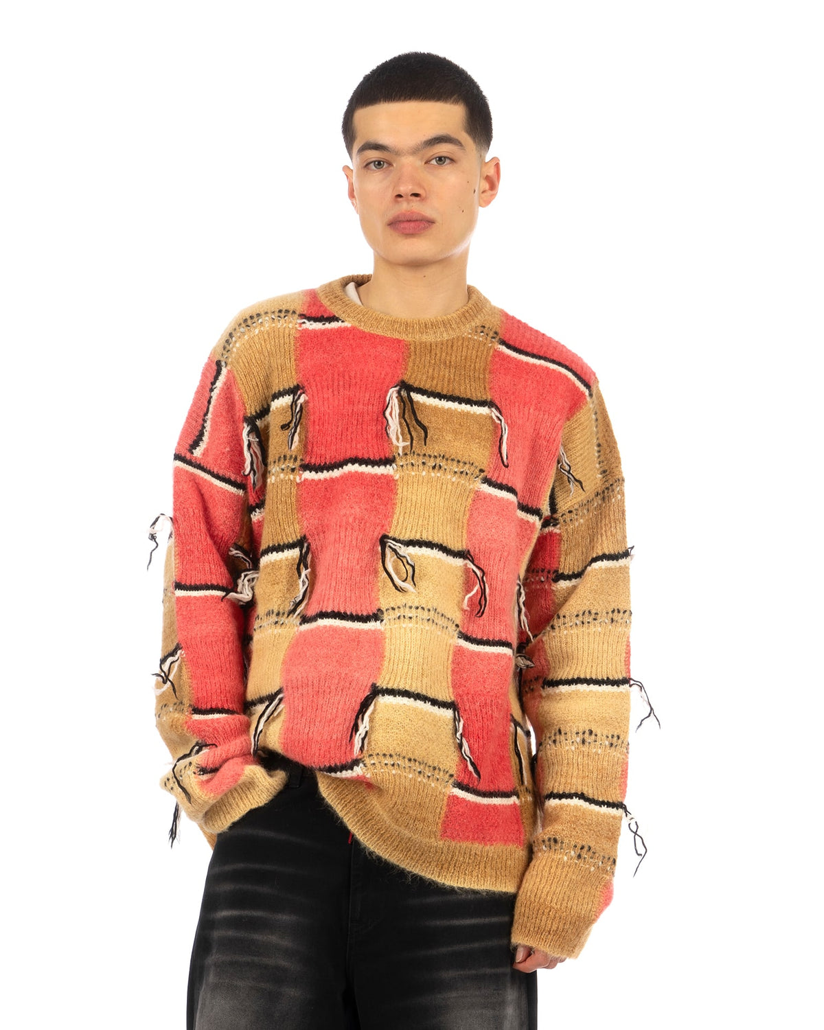 Marni | Striped Degrade Mohair Sweater Caramel - Concrete