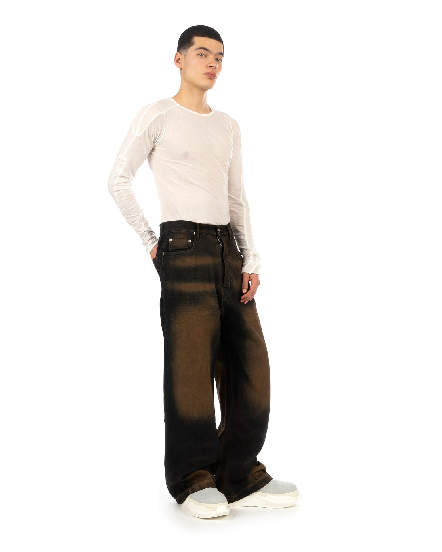 新品 RICK OWENS DRKSHDW GETH JEANS TERRA Men's jeans Rick Owens DRKSHDW Denim Geth Jeans Black/ Terra