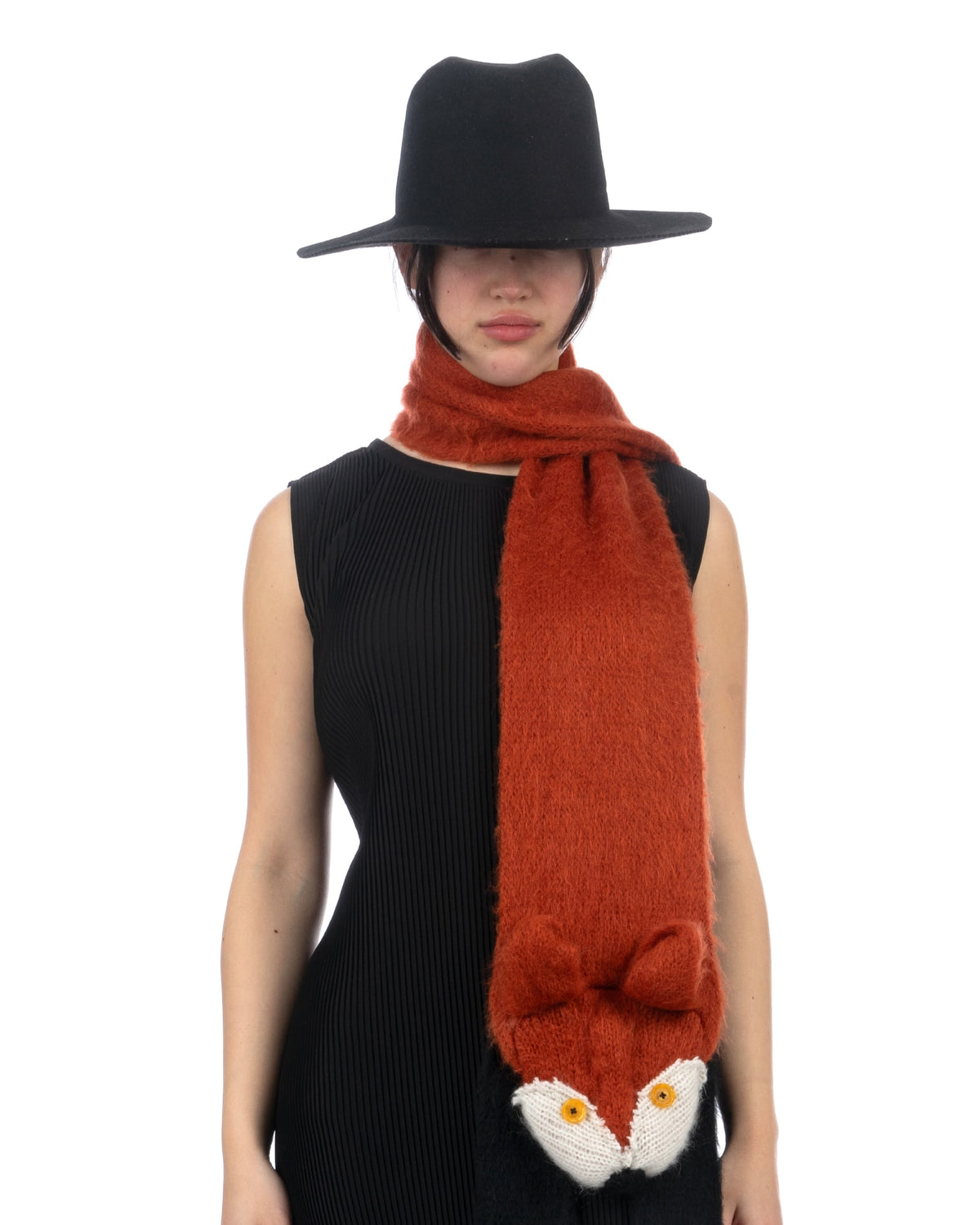Marni | Brushed Mohair Fox Scarf Clay