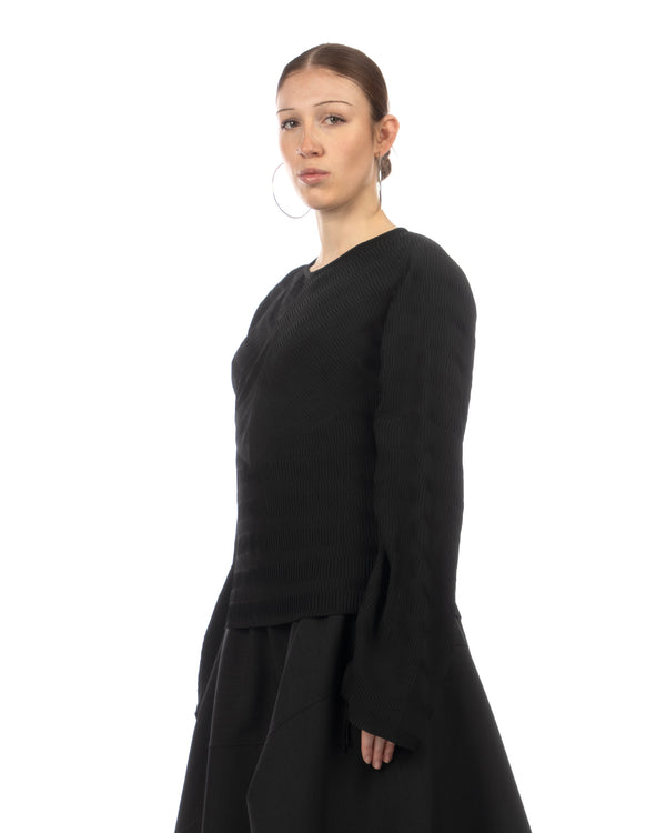 Henrik Vibskov | Wrinkle Top Plisse Black - Concrete