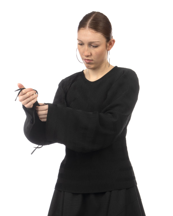 Henrik Vibskov | Wrinkle Top Plisse Black - Concrete