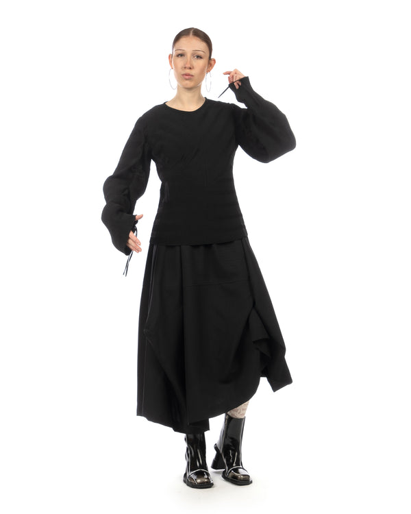 Henrik Vibskov | Wrinkle Top Plisse Black - Concrete