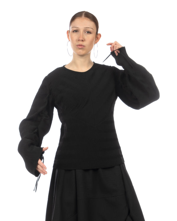 Henrik Vibskov | Wrinkle Top Plisse Black - Concrete