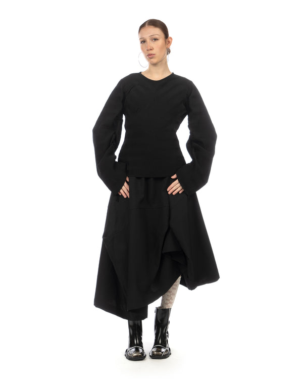 Henrik Vibskov | Wrinkle Top Plisse Black - Concrete