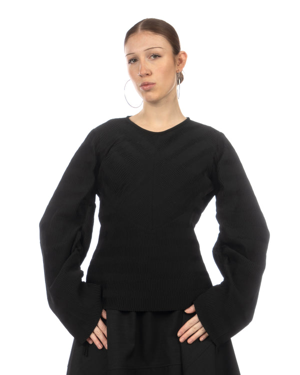 Henrik Vibskov | Wrinkle Top Plisse Black - Concrete