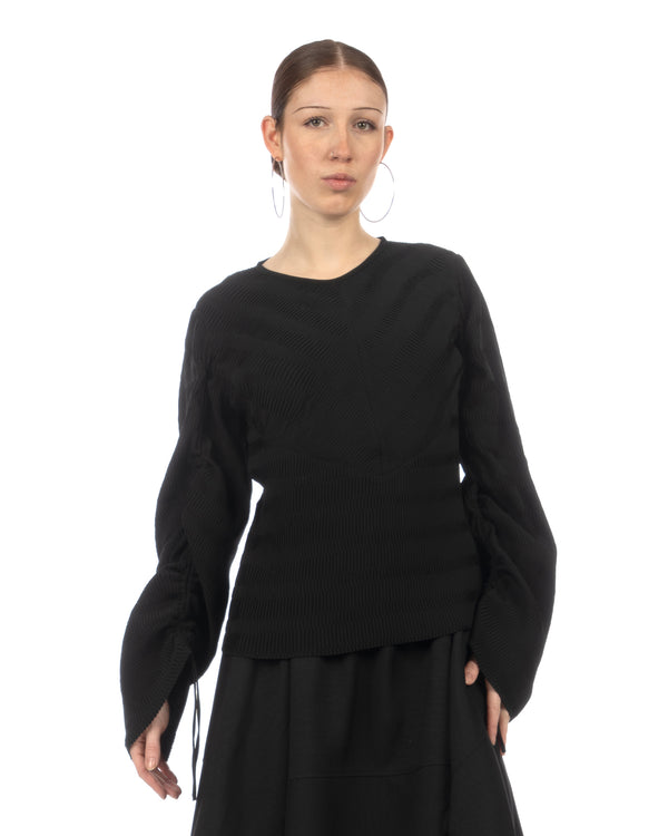 Henrik Vibskov | Wrinkle Top Plisse Black - Concrete