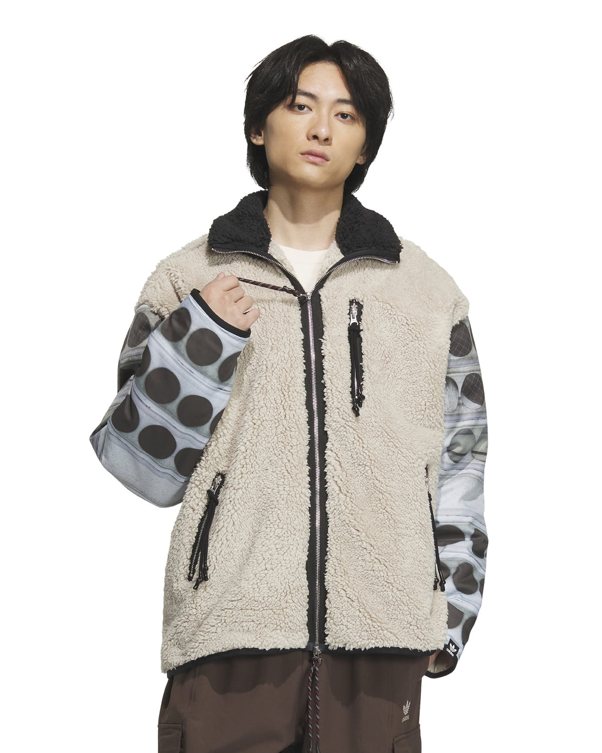 adidas | x SFTM Sherpa Fleece Jacket AOP Black - Concrete