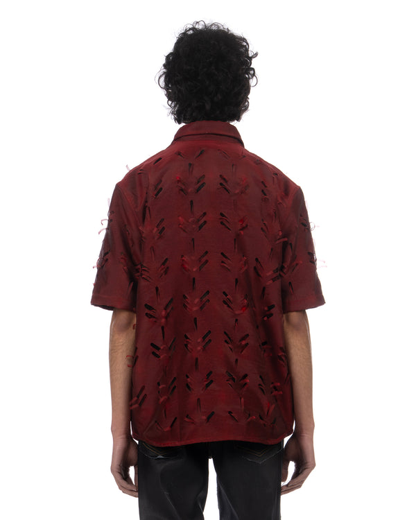 JUNTAE KIM | Layered Laser Slash Shirt Red - Concrete