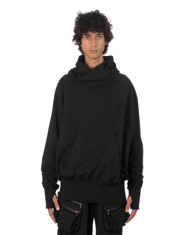 _JULIUS | Hoodie W Neck Black
