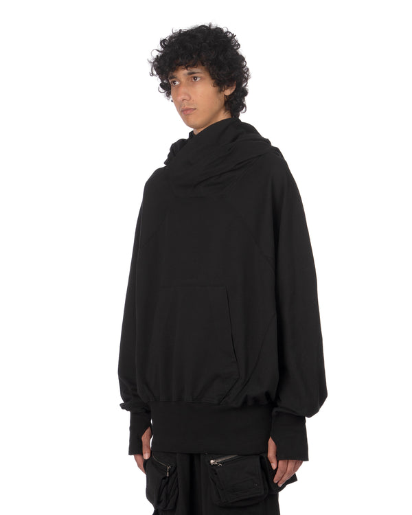 _JULIUS | Hoodie W Neck Black