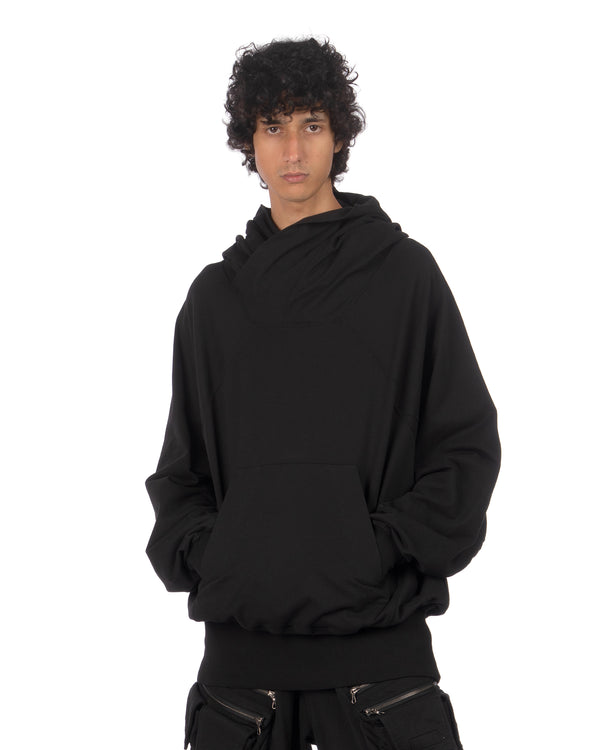 _JULIUS | Hoodie W Neck Black