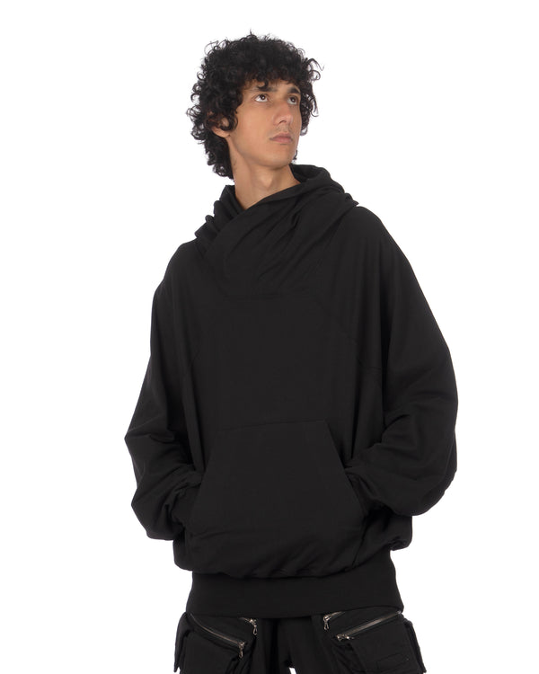 _JULIUS | Hoodie W Neck Black