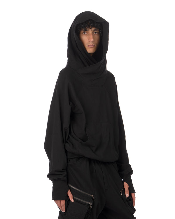 _JULIUS | Hoodie W Neck Black