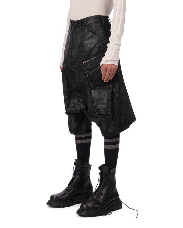 _JULIUS | Coated Tactical Kite Pants Luster Black - Concrete