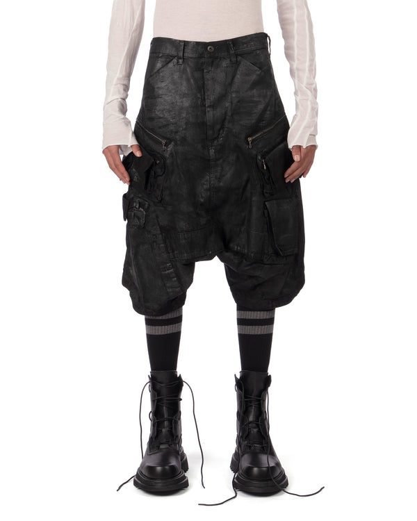 _JULIUS | Coated Tactical Kite Pants Luster Black - Concrete
