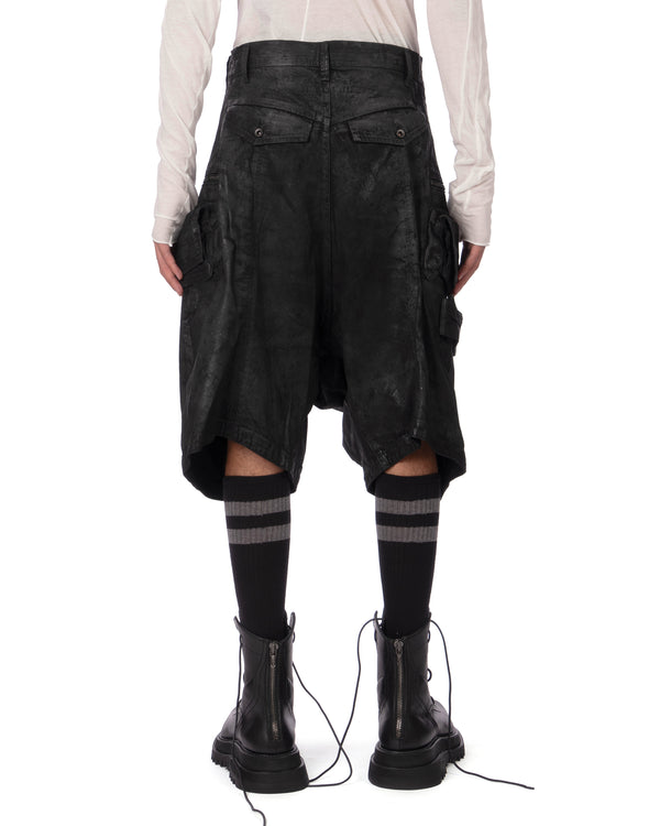 _JULIUS | Coated Tactical Kite Pants Luster Black - Concrete