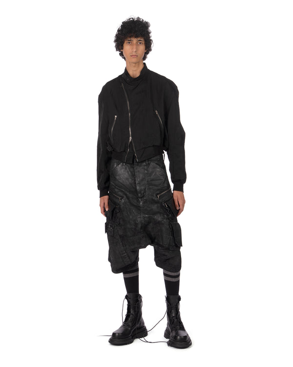 _JULIUS | Coated Tactical Kite Pants Luster Black - Concrete