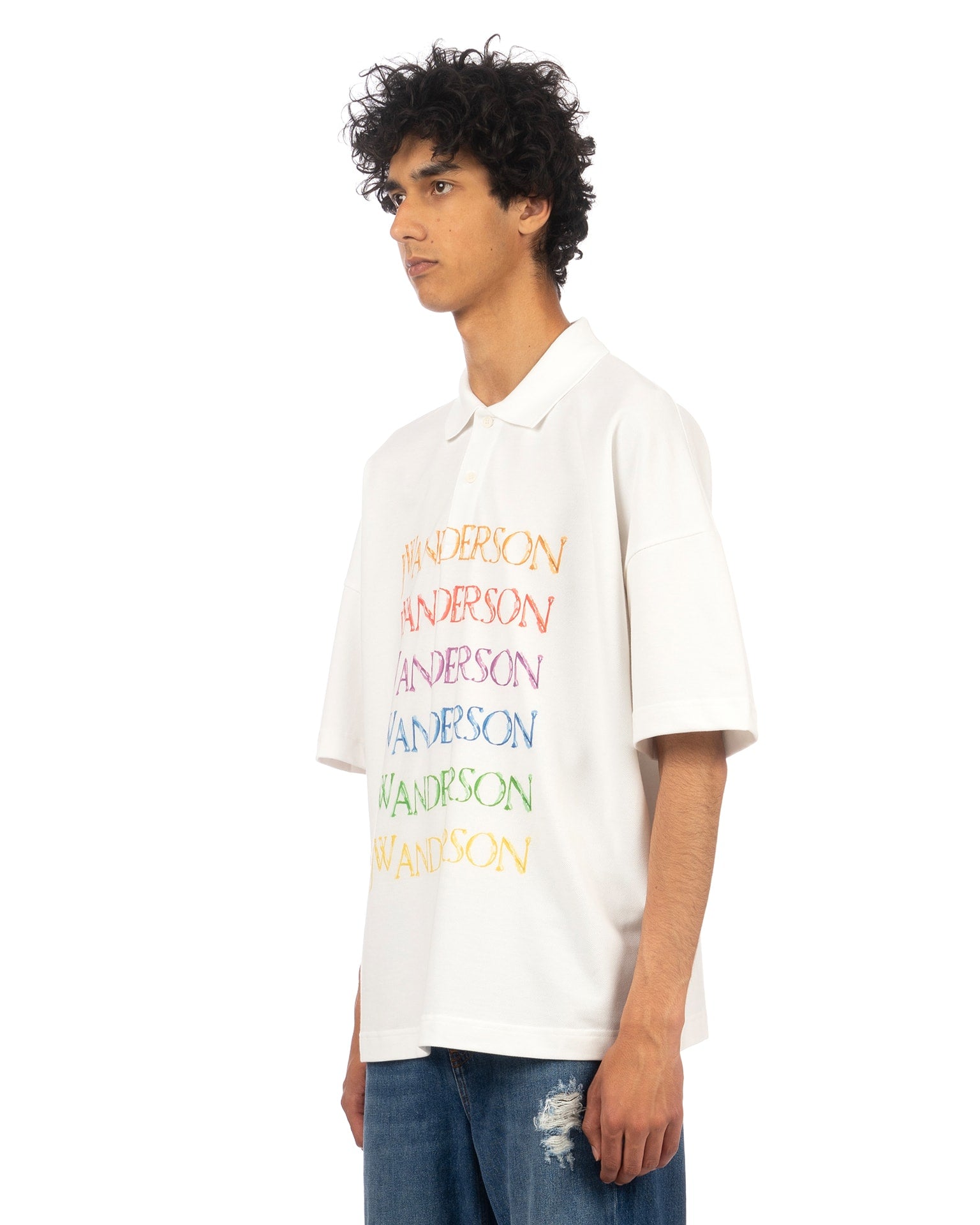JW Anderson | PRIDE Pigeon Polo Shirt White | Concrete Store