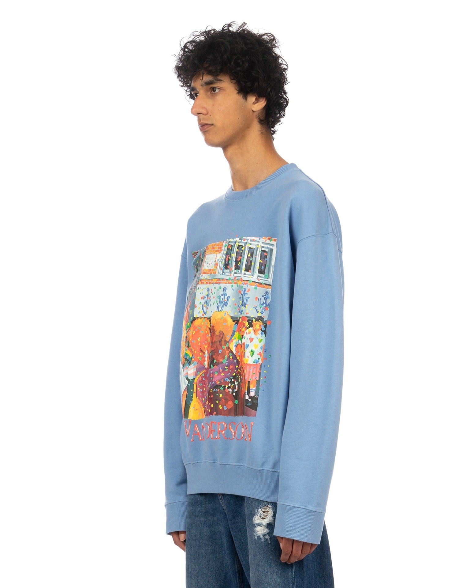 【送料&関税込】J.W. Anderson Light Blue Crewneck T-shirt Wi 4product-JT0061PG0772888-Xms-