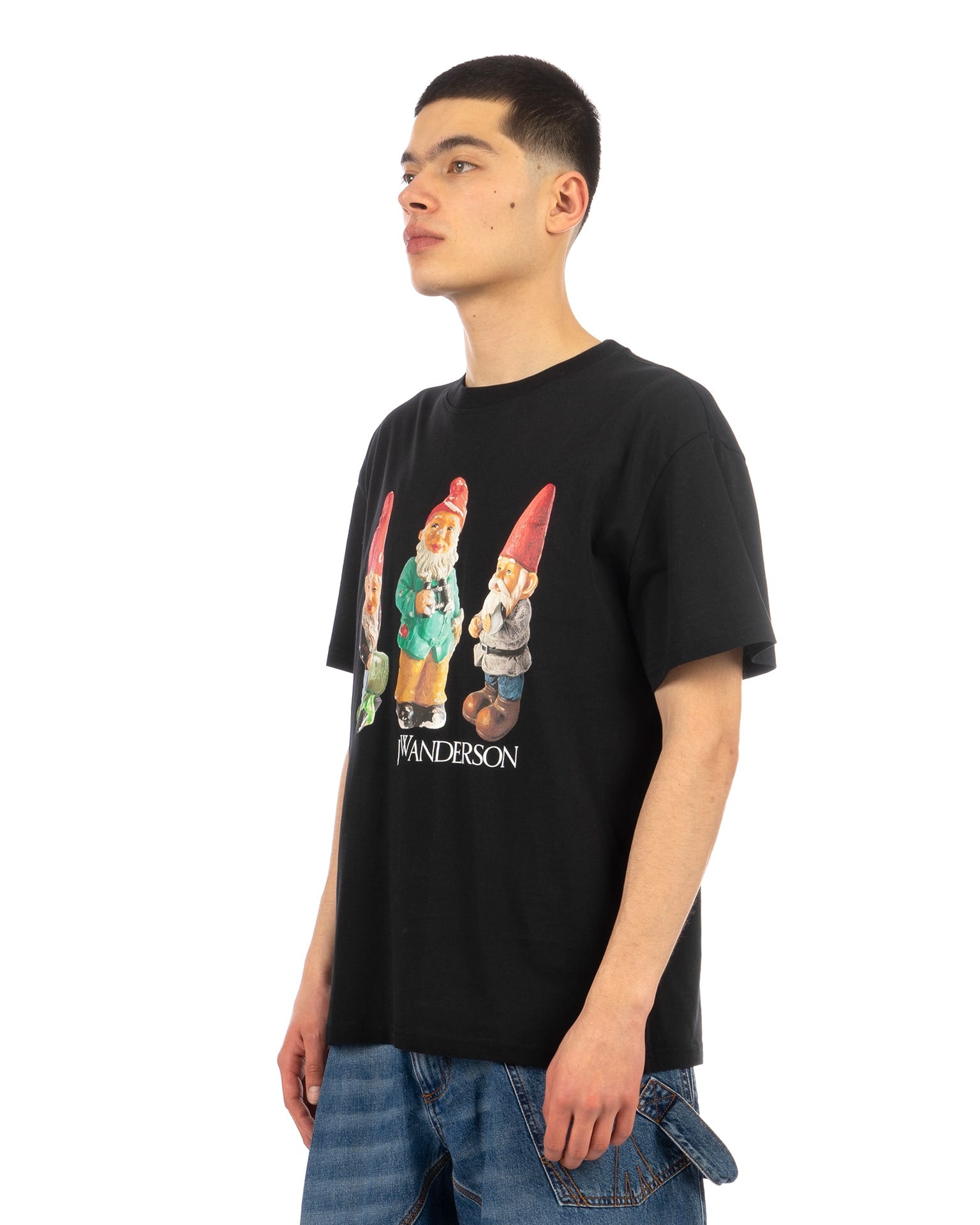 JW ANDERSON｜SHORT-SLEEVED ROUND NECK T-SHIRTS (GNOME T- JW Anderson Black Gnome Trio T-Shirt JW Anderson