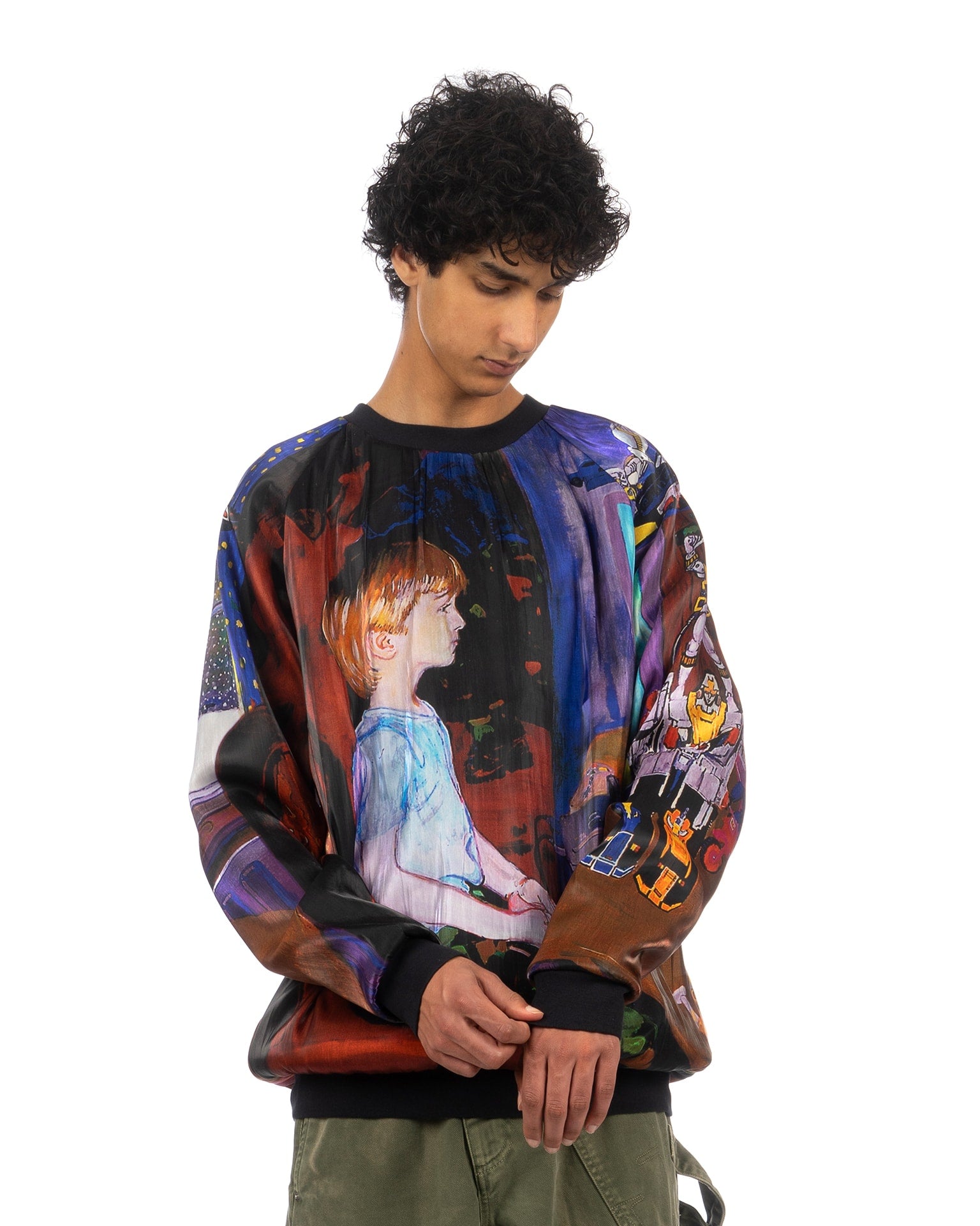 JW Anderson | Printed Layered Sweatshirt Blue | Concrete Store