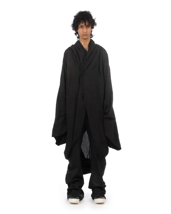 _JULIUS | Monk Woven Coat Black - Concrete