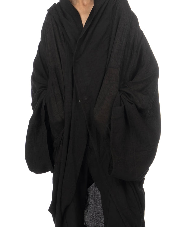 _JULIUS | Monk Woven Coat Black - Concrete