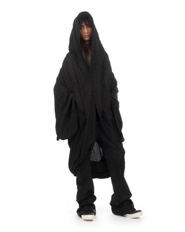 _JULIUS | Bending Woven Flare Pants Black - Concrete