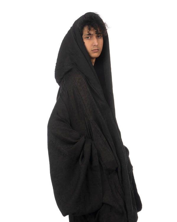 _JULIUS | Monk Woven Coat Black - Concrete
