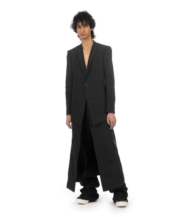 _JULIUS | Layered Tailored Woven Jacket Black - Concrete