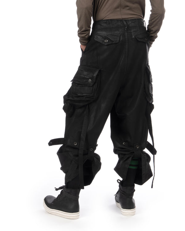 _JULIUS | Gas Mask Woven Pants Black - Concrete