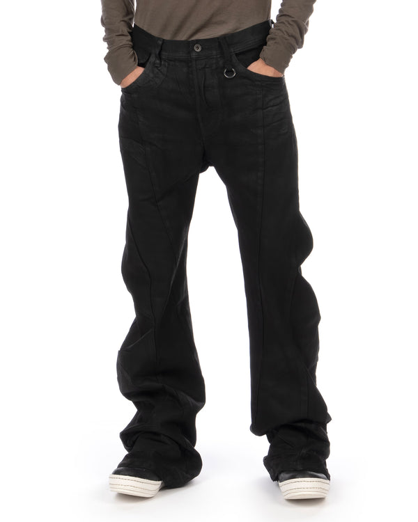 _JULIUS | Bending Woven Flare Pants Black - Concrete