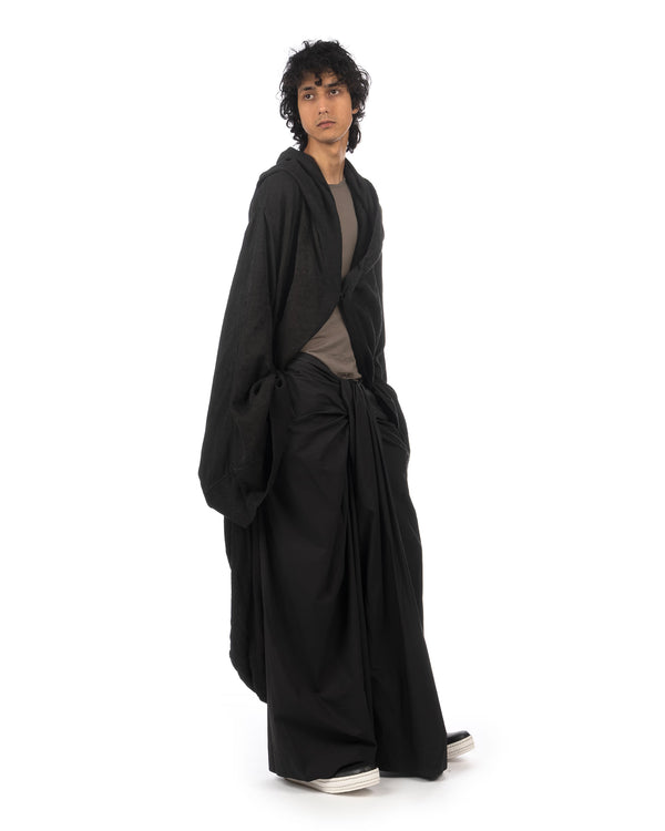 _JULIUS | Lungi Woven Pants Black - Concrete