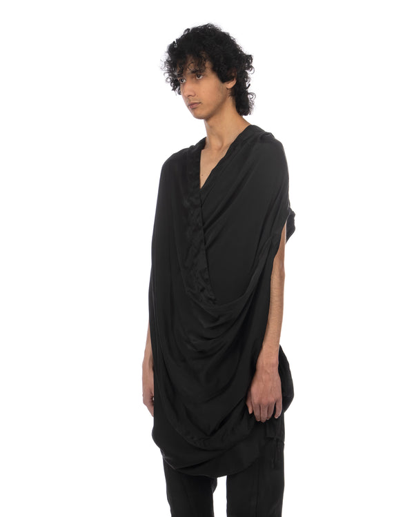 _JULIUS | Prayer Woven Shirt Black - Concrete