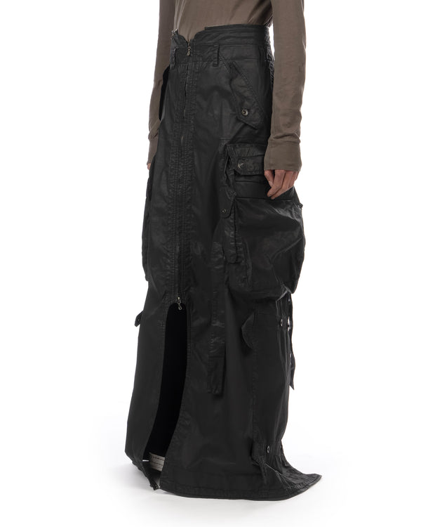 _JULIUS | Gas Mask Woven Skirt Black - Concrete