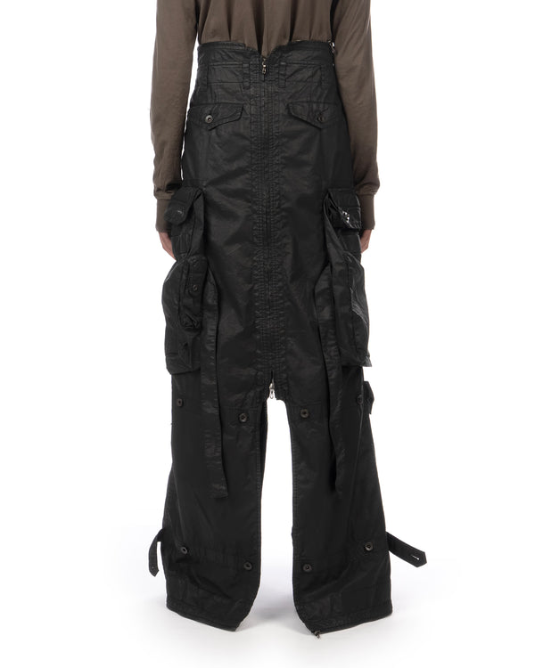 _JULIUS | Gas Mask Woven Skirt Black - Concrete