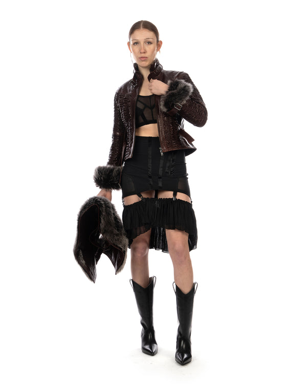 KNWLS | Uma Mesh Bustier Black - Concrete