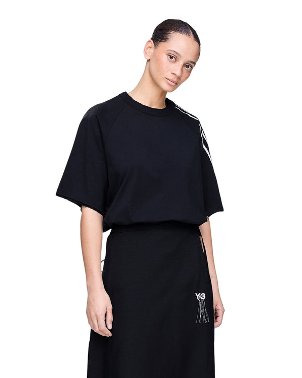 adidas Y-3 | Raw Edge 3 Stripes T-Shirt Black - Concrete